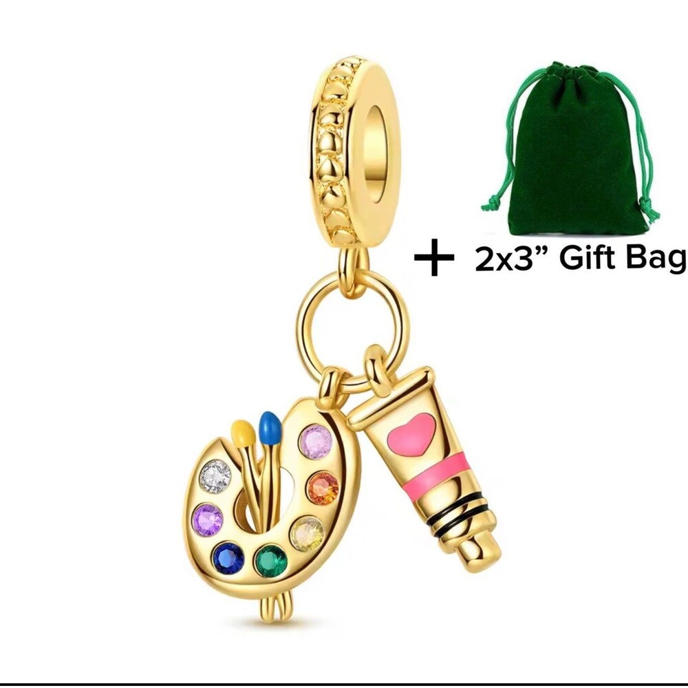 Artist Art Painting Dangle Charm | 925 Silver | Brand New
